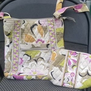 Vera Bradley crossbody and lined makeup case